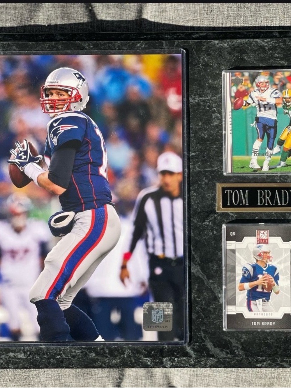 Framed Sports Memorabilia Display Wall Shelf - Navy Blue/White